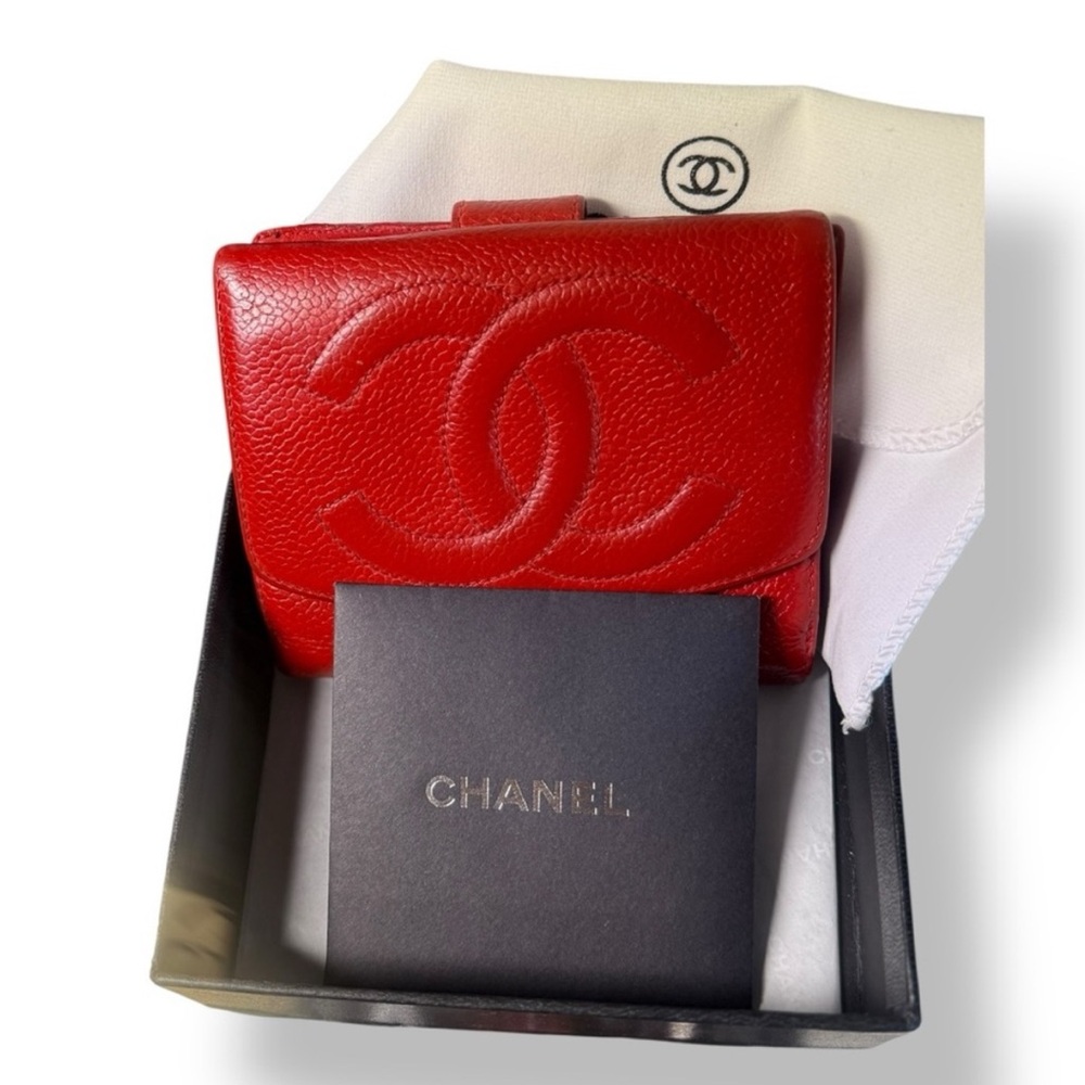 CHANEL  Red Caviar Leather Wallet, all inclusive - Picture 13 of 14